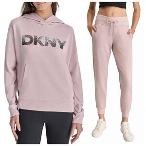 $130 DKNY Womens Rhinestone Pullover Hoodie and pants set